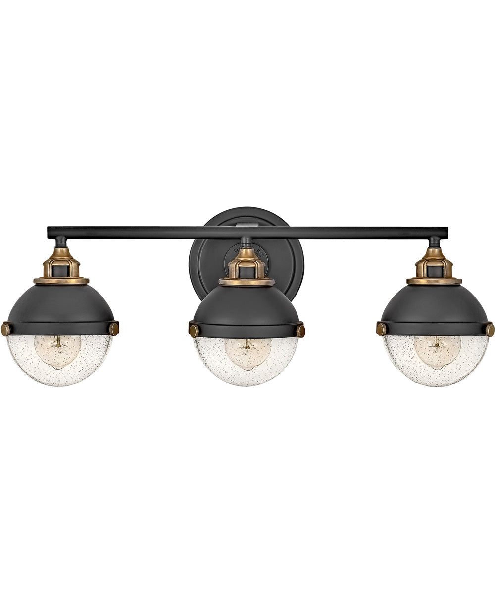 Fletcher 3-Light Three Light Vanity in Black