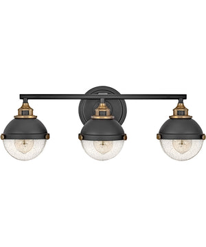 Fletcher 3-Light Three Light Vanity in Black