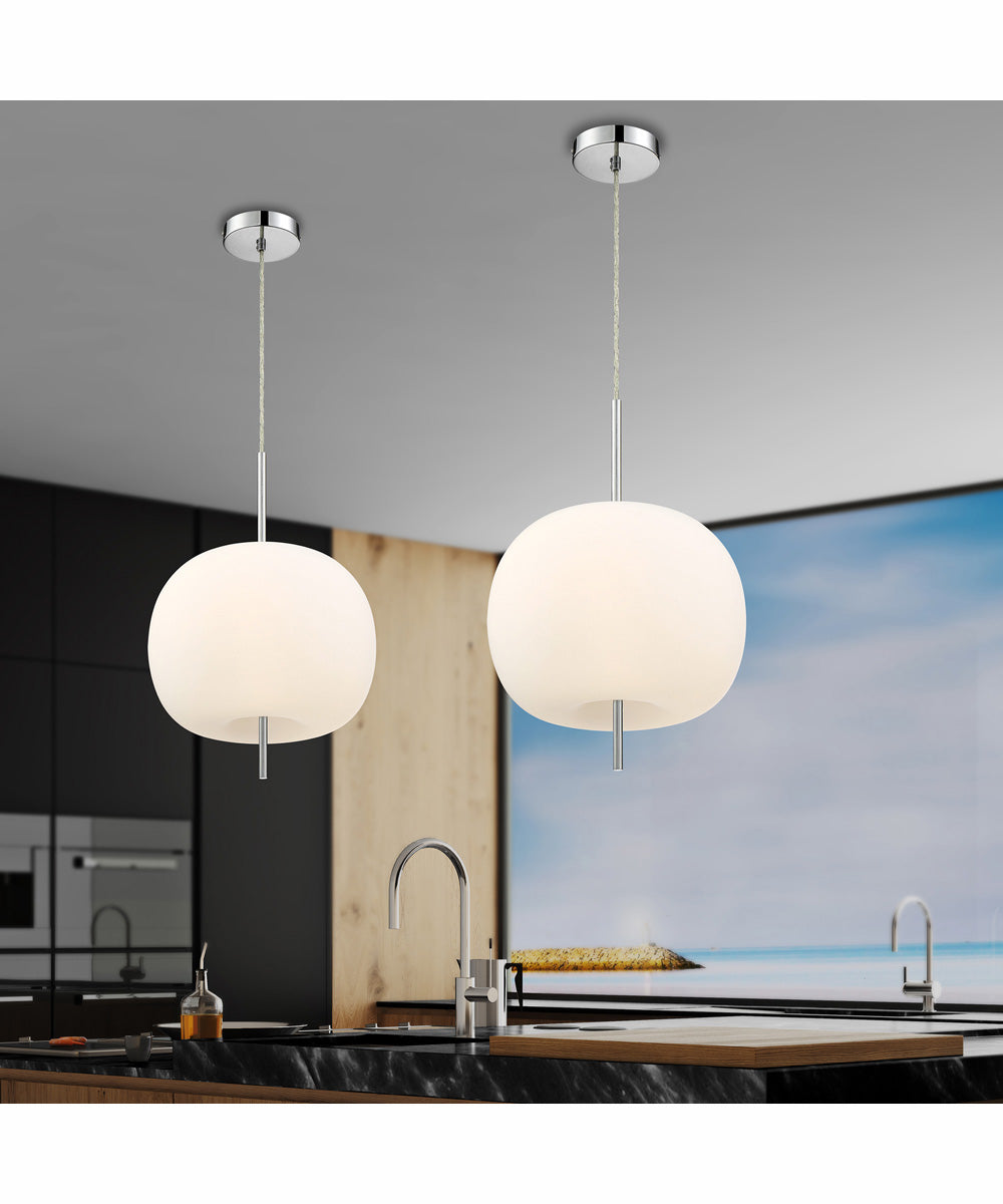 Jubilee 3-Light Led Pendant Lamp Chrome/Frost Glass Shade