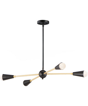 Lovell 4-Light Pendant Black / Satin Brass