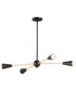 Lovell 4-Light Pendant Black / Satin Brass