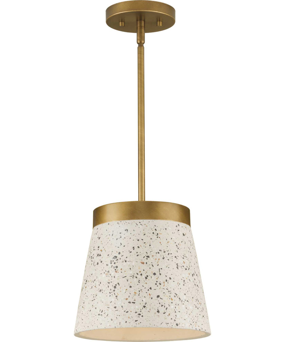 Terrazzo 1-Light Sand Terrazzo Hanging Pendant Light Distressed Brass