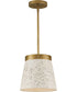 Terrazzo 1-Light Sand Terrazzo Hanging Pendant Light Distressed Brass