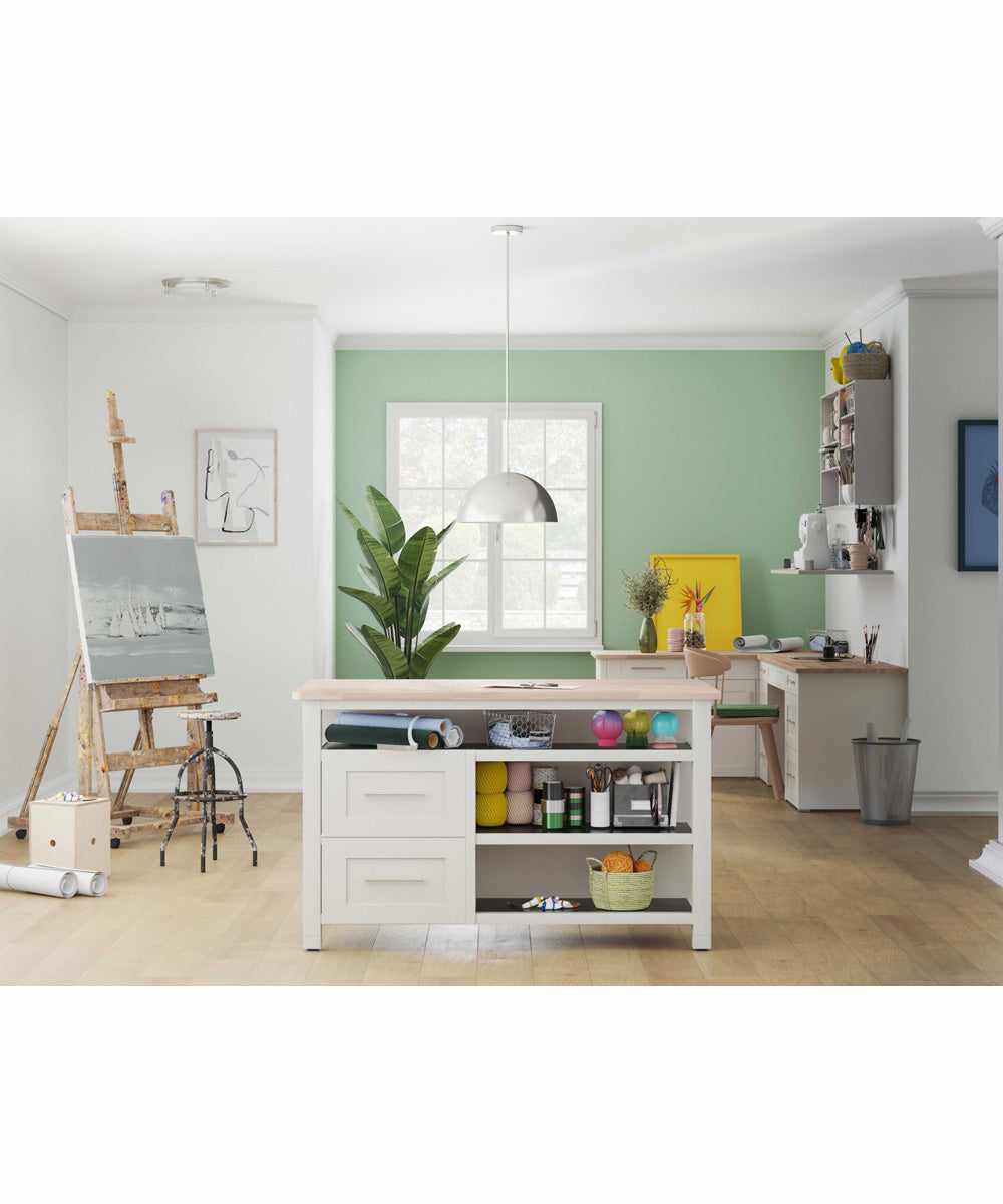 Perimeter 1-Light Mid-Century Modern Pendant with metal Shade Brushed Nickel