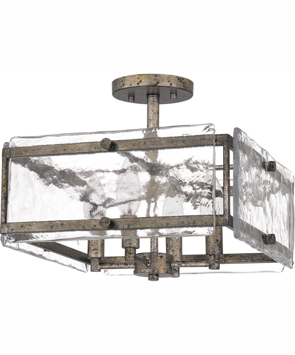 Quoizel Semi-Flush Mount Medium 4-light Semi Flush Mount Mottled Silver