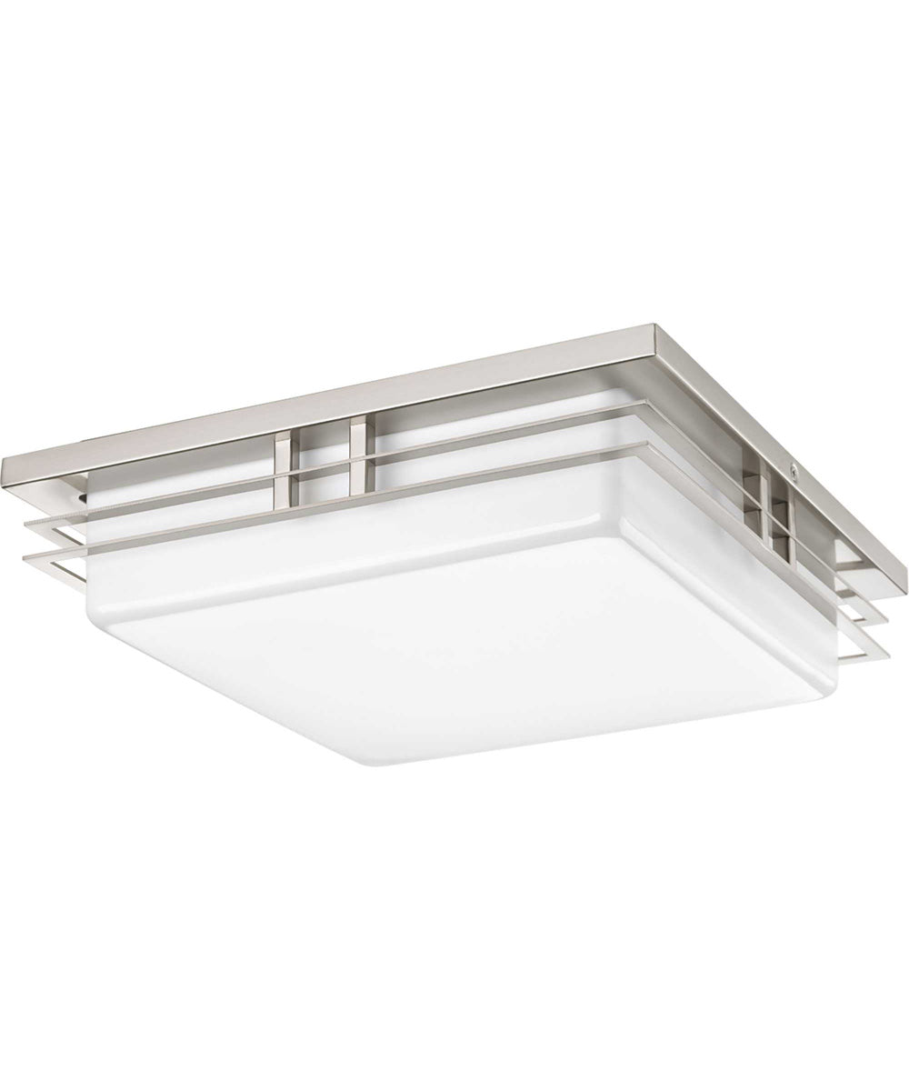 Helm 2-Light 14" LED Flush Mount Brushed Nickel
