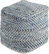 16"W Chevron Pouf Blue