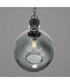 Zin 1-Light Recycled Blue Textured Glass Global Pendant Light Antique Bronze