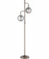 Kaira 2-Light 2-Light Floor Lamp G/Smoke Glass Sad