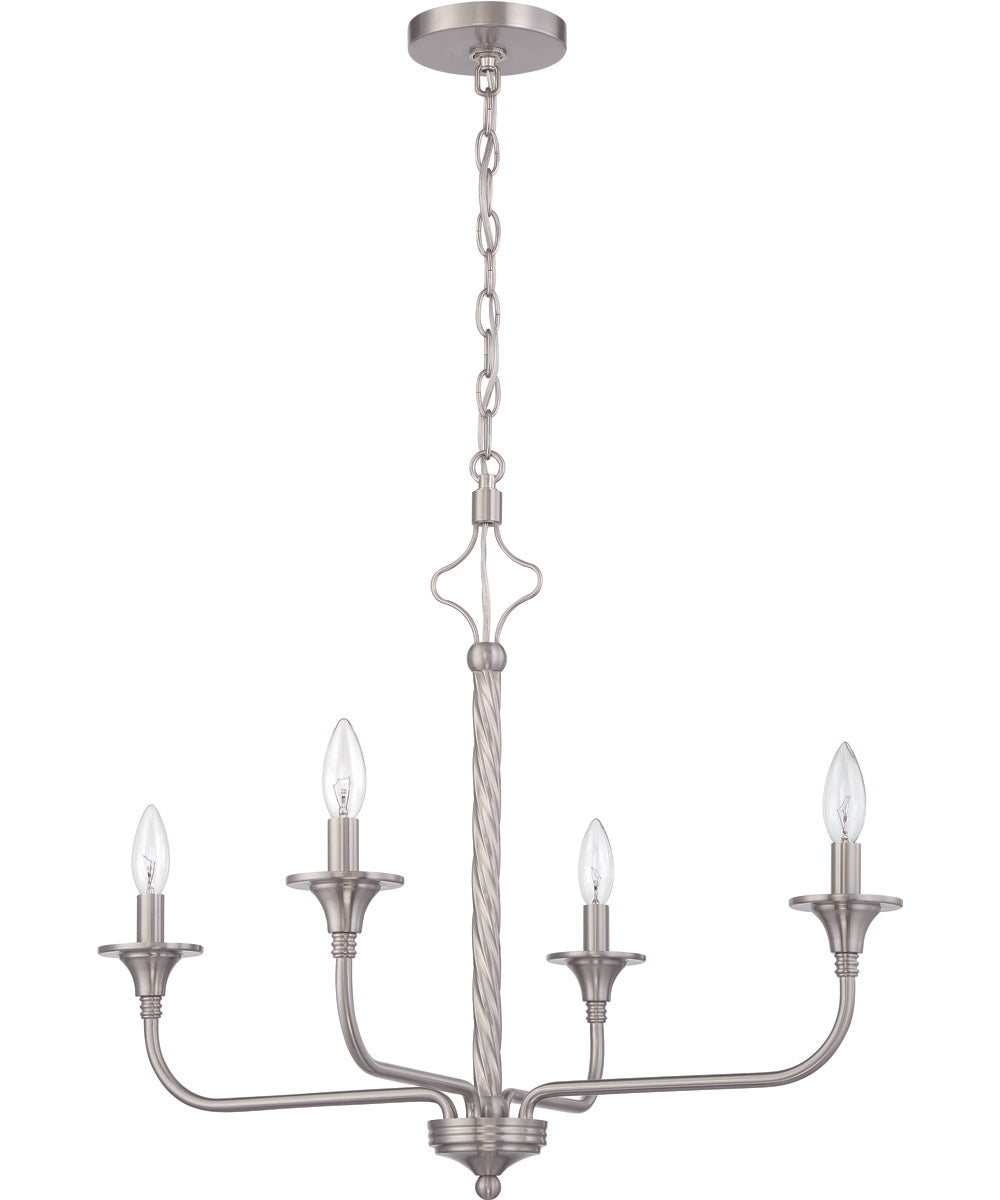 Jolenne 4-Light Chandelier Brushed Polished Nickel
