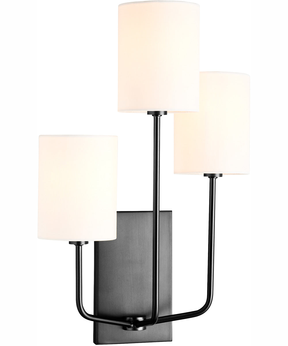 Harmony 3-light Wall Mount Light Fixture Matte Black