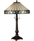 25"H Diamond Ring  2-Light Tiffany Table Lamp Brown