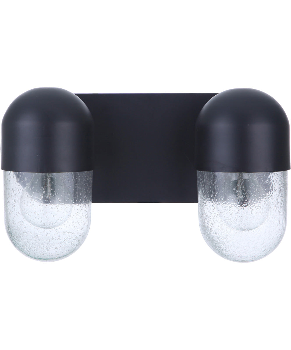 Pill 2-Light Bath Vanity Light Flat Black