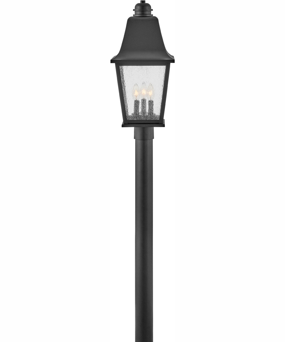 Kingston 3-Light Medium Post Top or Pier Mount Lantern in Black