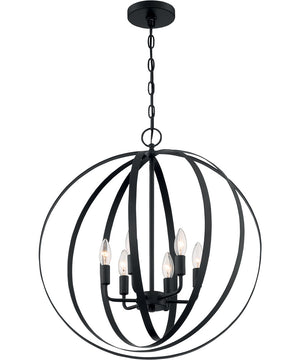 22"W Pendleton 6-Light Pendant Matte Black
