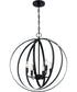 22"W Pendleton 6-Light Pendant Matte Black