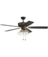 52" Pro Plus 104 4-Light Ceiling Fan (Blades Included) Flat Black/Satin Brass