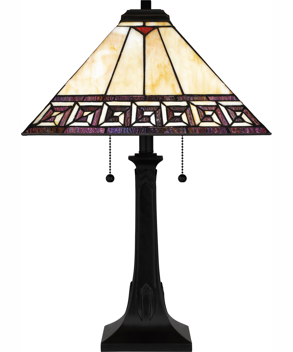 Tiffany Small 2-light Table Lamp Matte Black