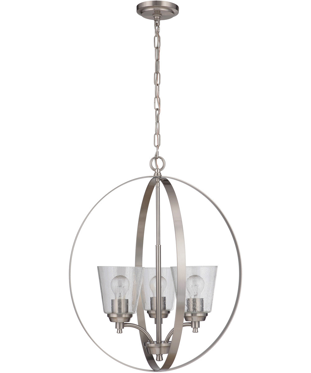 Tyler 3-Light Foyer Light Brushed Polished Nickel