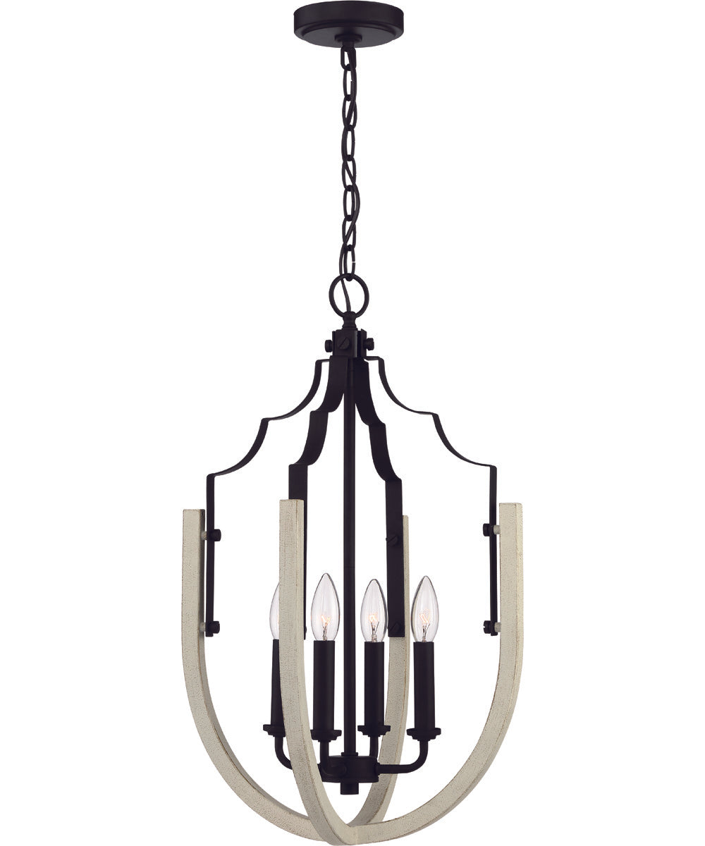 Carina 4-Light Foyer Light Cottage White/Espresso