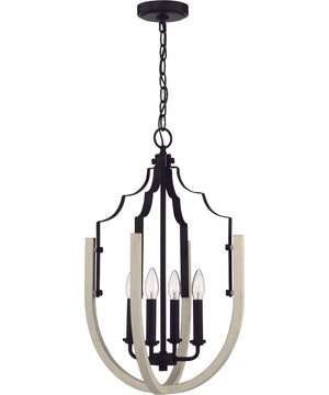 Carina 4-Light Foyer Light Cottage White/Espresso