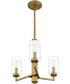 Sunburst 3-light Chandelier Weathered Brass