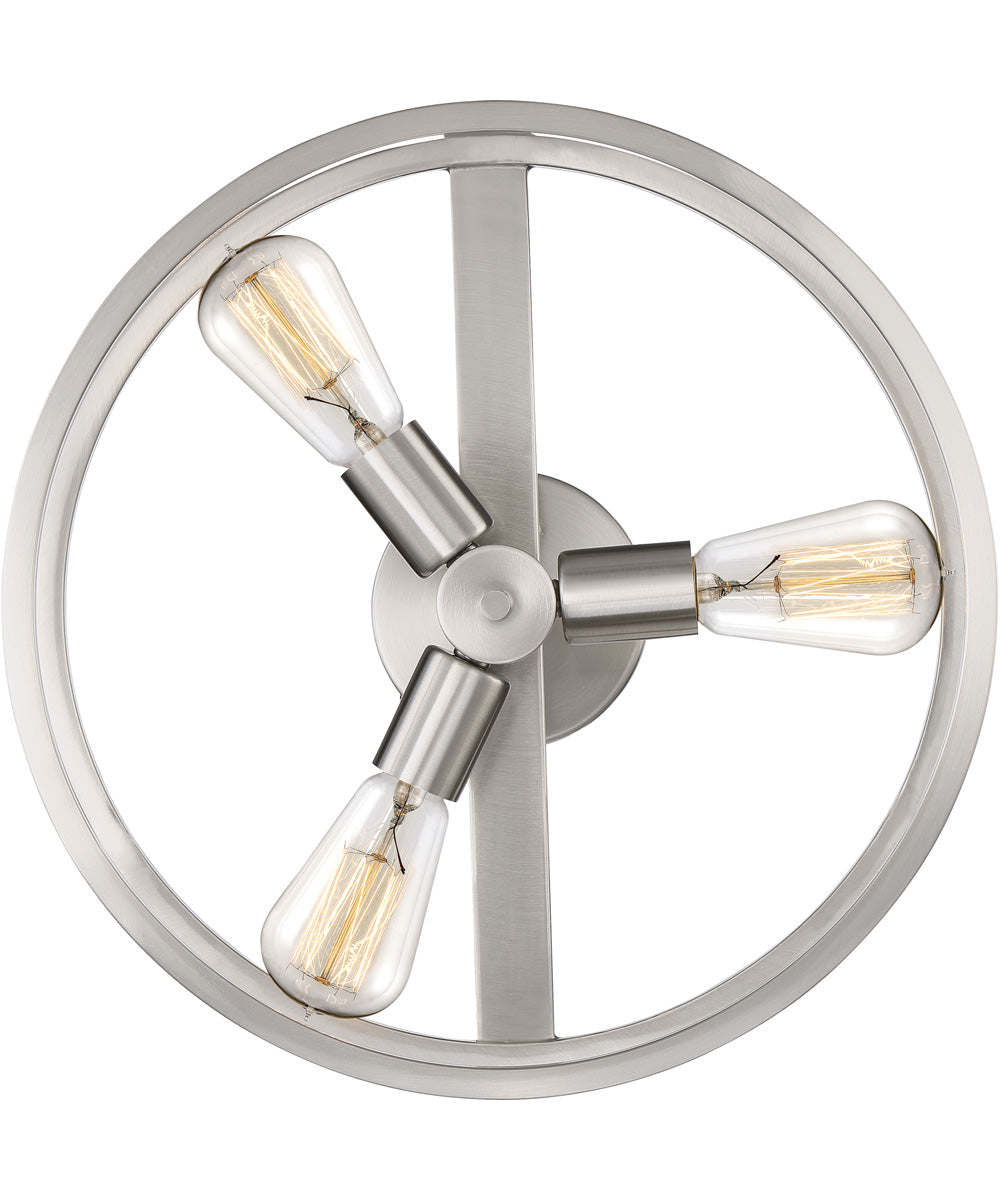 New Harbor 3-light Semi Flush Mount Brushed Nickel