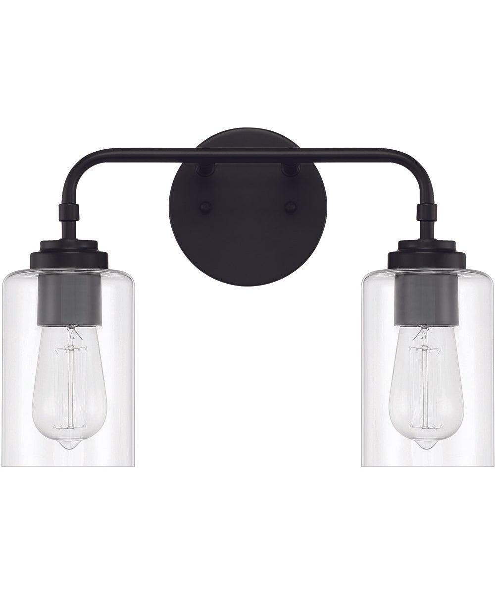 Stowe 2-Light Vanity Flat Black