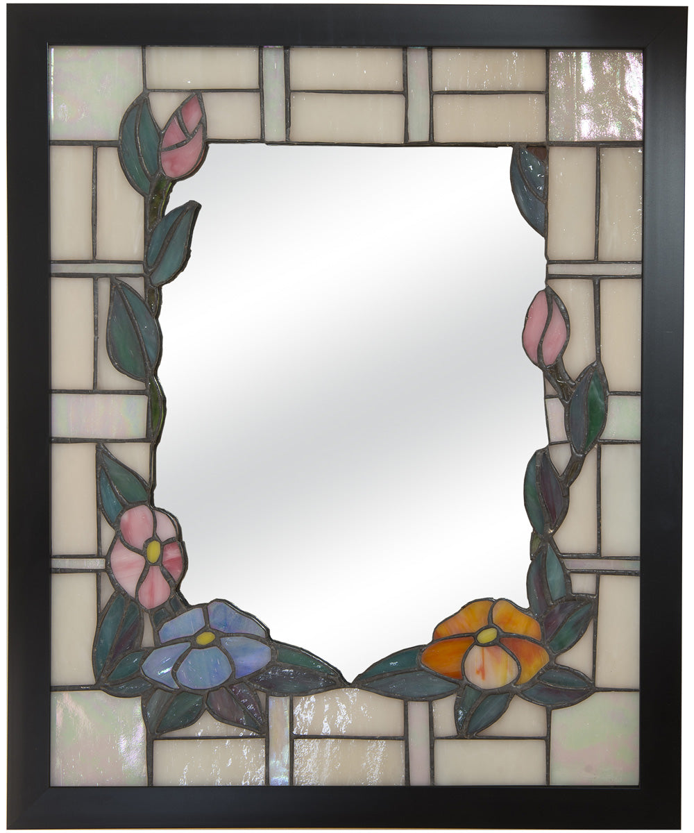 Floral Tiffany Framed Mirror