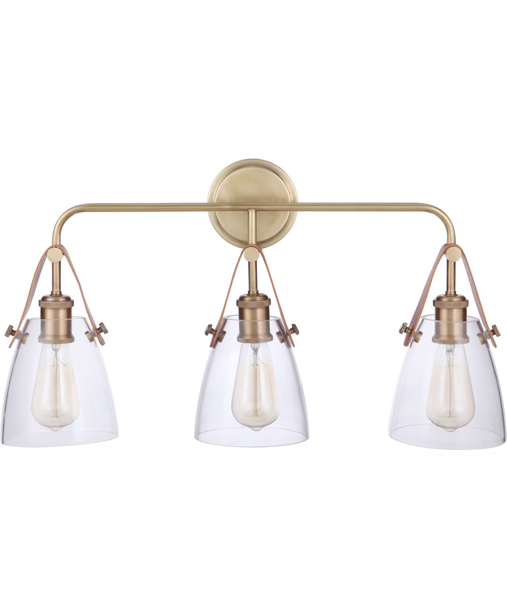 Hagen 3-Light Vanity Vintage Brass