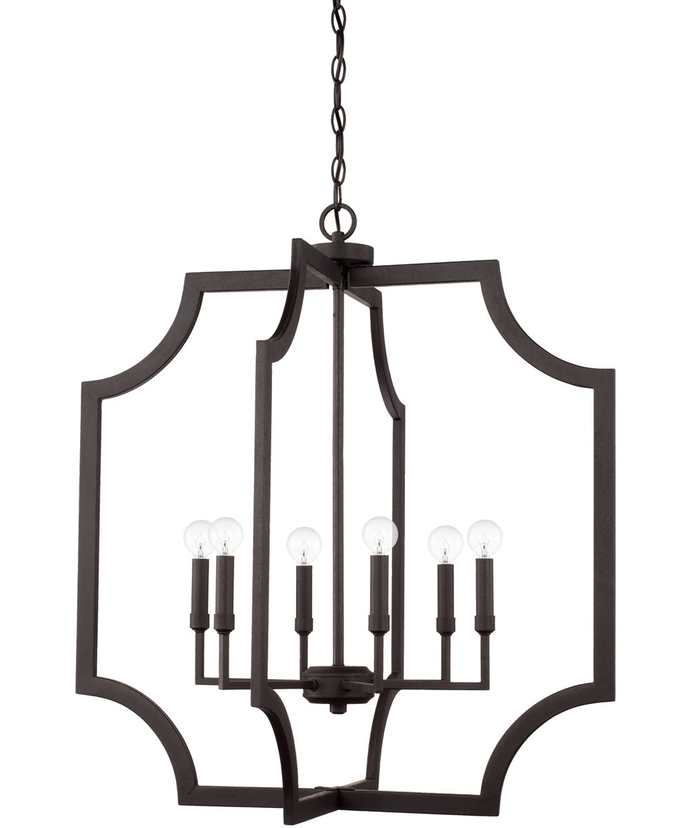 6-Light Foyer In Black Iron