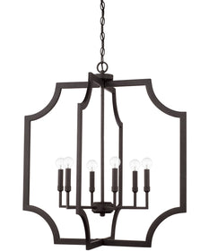 6-Light Foyer In Black Iron