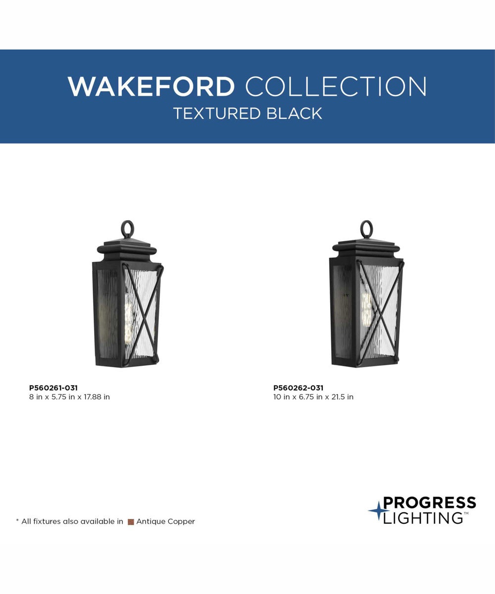 Wakeford 1-Light Transitional Outdoor Medium Wall Lantern Textured Black