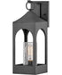 Amina 1-Light Small Outdoor Wall Mount Lantern in Distressed Zinc