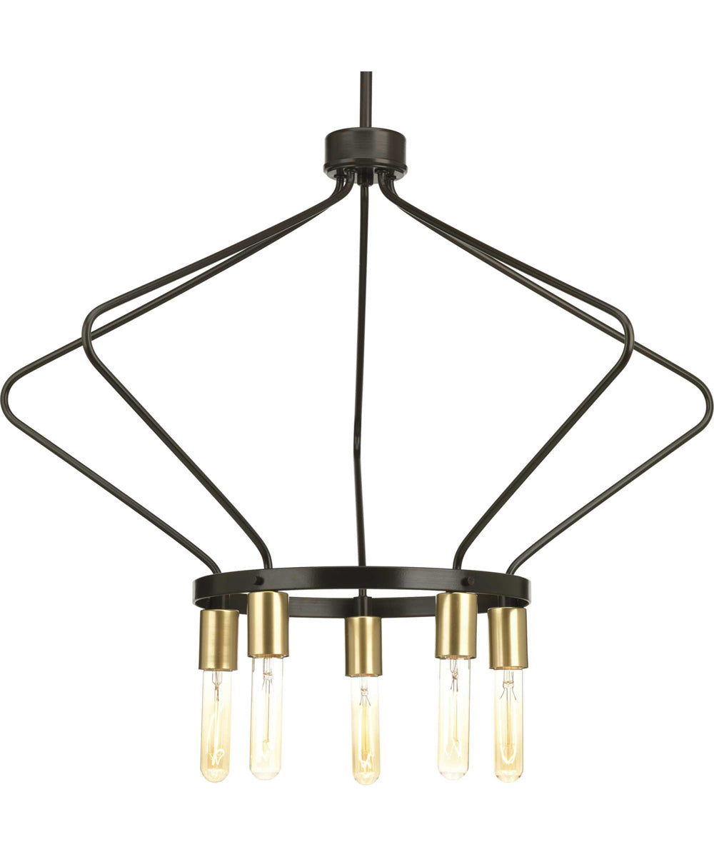 Hangar 5-Light Farmhouse Chandelier Light Antique Bronze