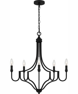Mabel 5-light Chandelier Matte Black