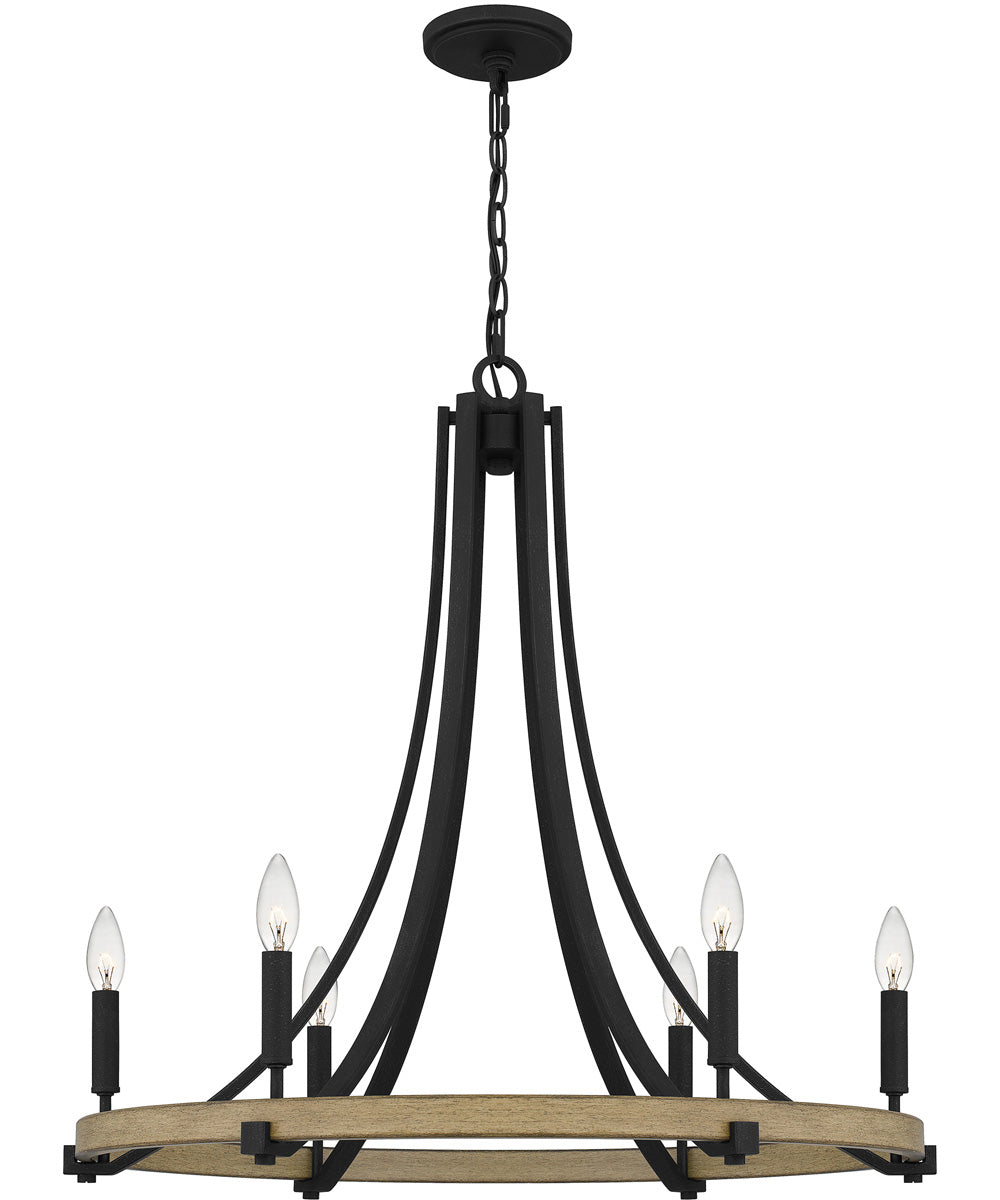 Colombes 6-light Chandelier Grey Ash