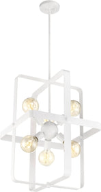 18"W Prana 6-Light Pendant White