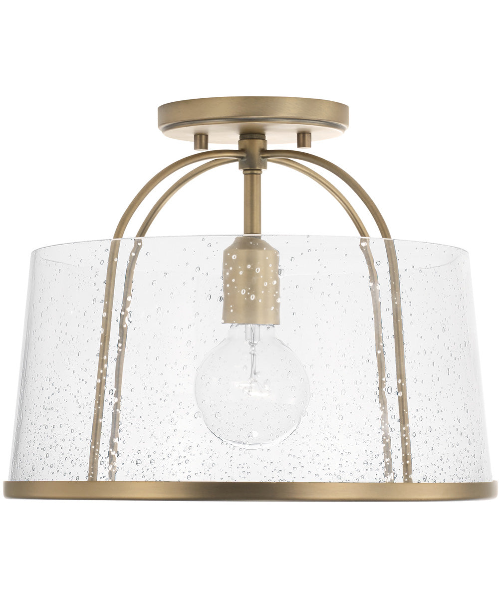 Madison 1-Light Dual-Mount Semi-Flush/Pendant Mount Aged Brass