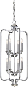 17"W Willow 8-Light Pendant Polished Nickel