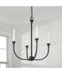 Decklan 4-Light Chandelier Black Iron