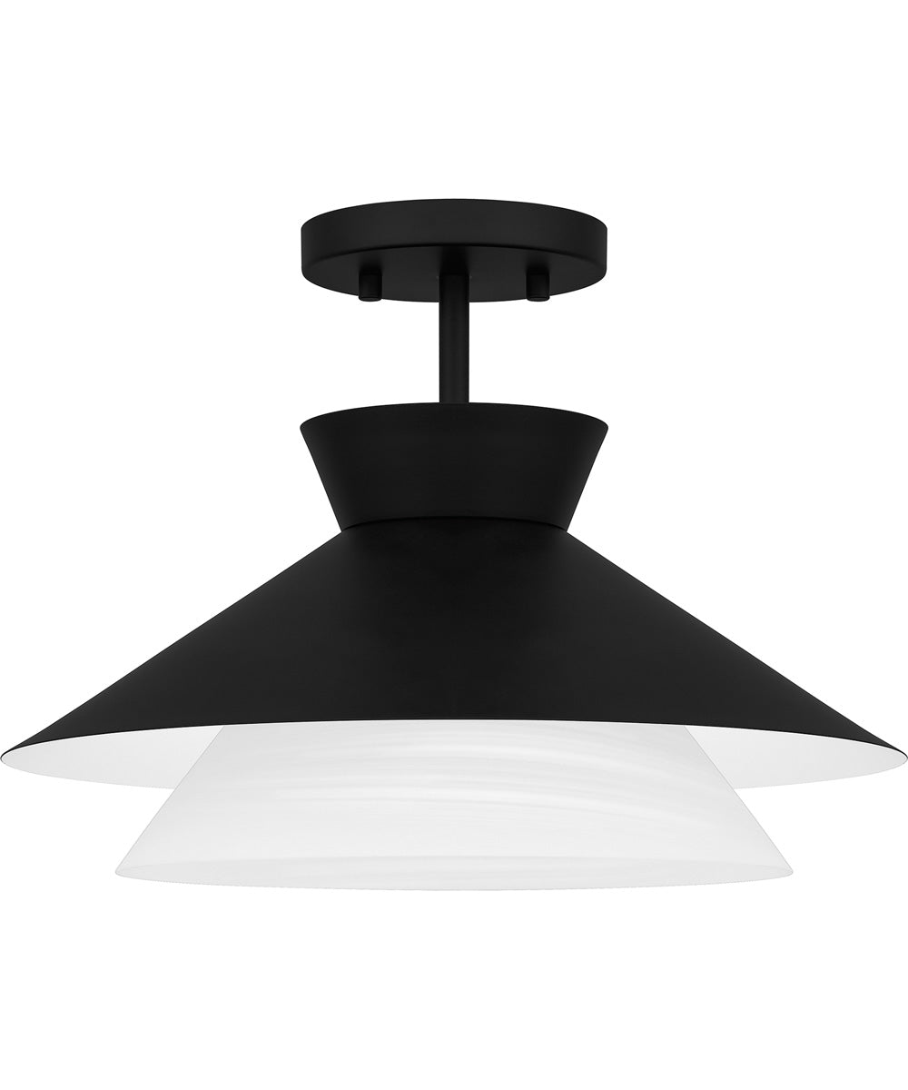 Quoizel Semi-Flush Mount Medium 1-light Semi Flush Mount Matte Black