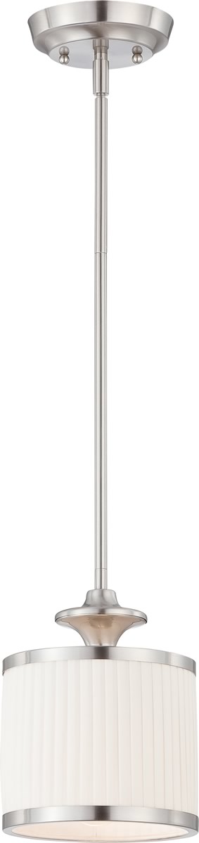 7"W Candice 1-Light Pendant Brushed Nickel