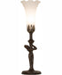 15" High White Tiffany Pond Lily Nouveau Lady Accent Lamp