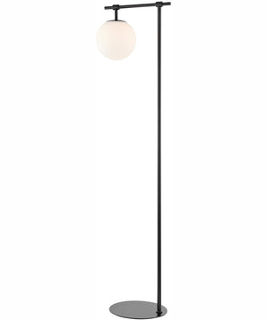 Lencho 1-Light Floor Lamp Black/Frost Glass Shade