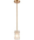 Jenning 1-Light Mini Pendant Satin Brass/Frosted Crystal