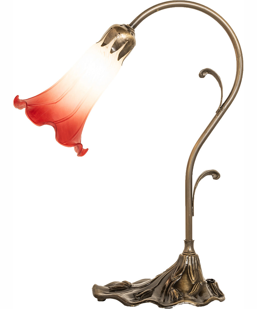15" High Pink/White Tiffany Pond Lily Accent Lamp