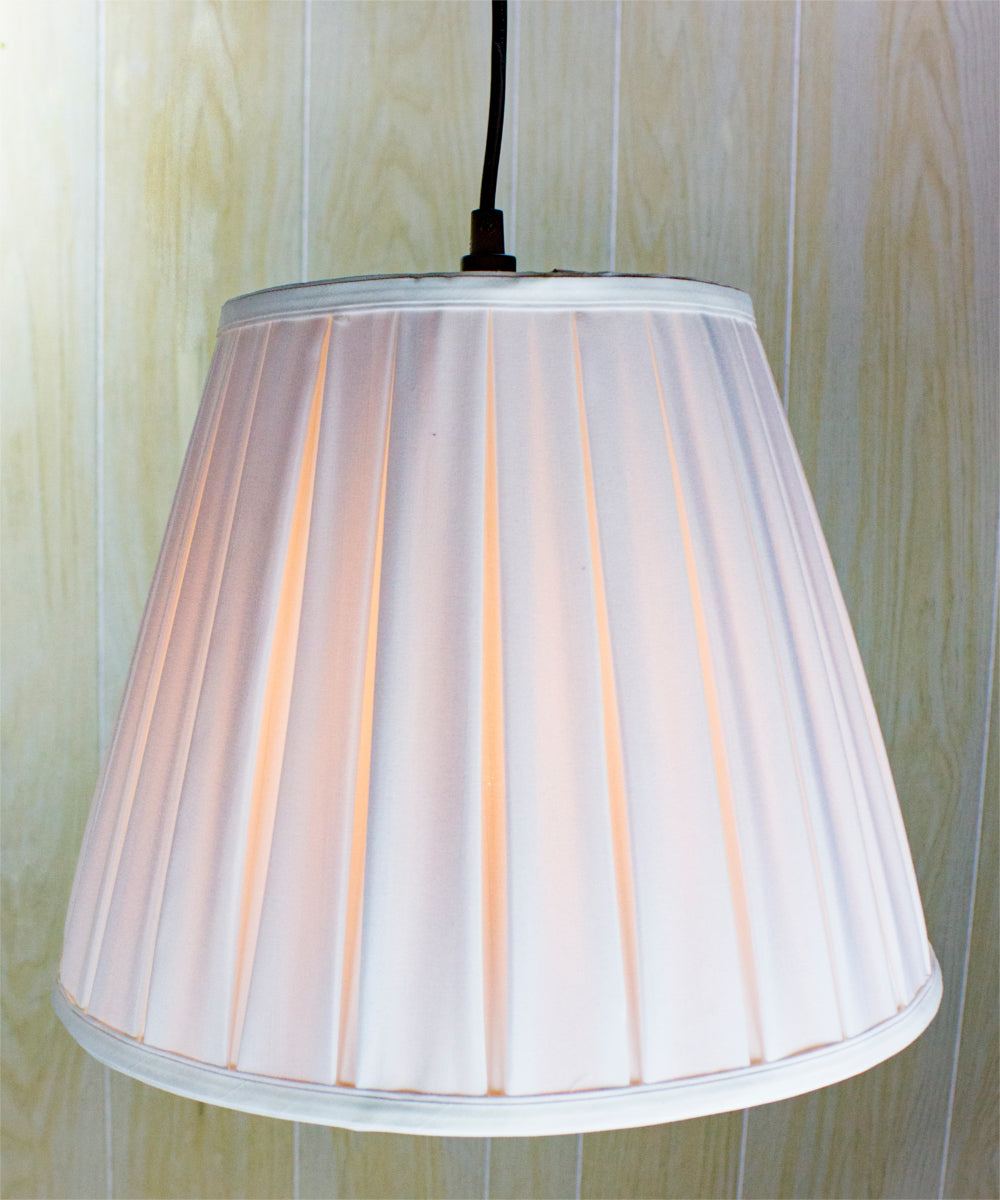 14"W 1-Light Plug-In Swag Pendant Lamp White
