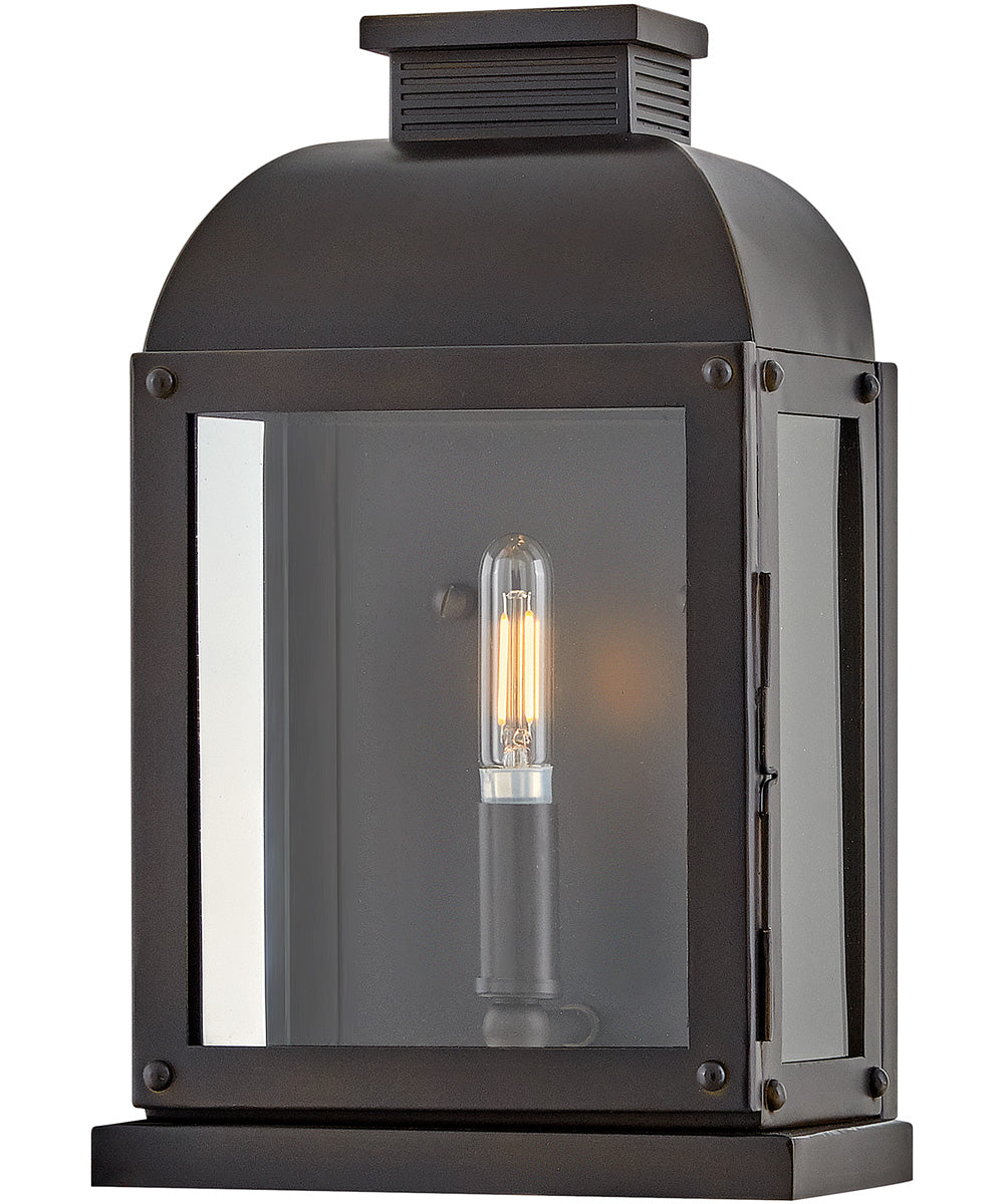 Tiverton 1-Light Small Wall Mount Lantern in Dark Oxidized Brass