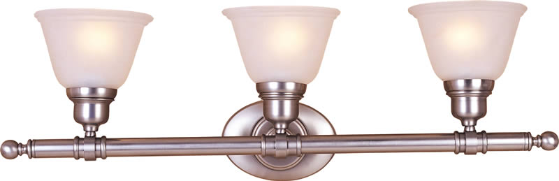 30"w Maxim 3-Light Bathroom Vanity Satin Nickel